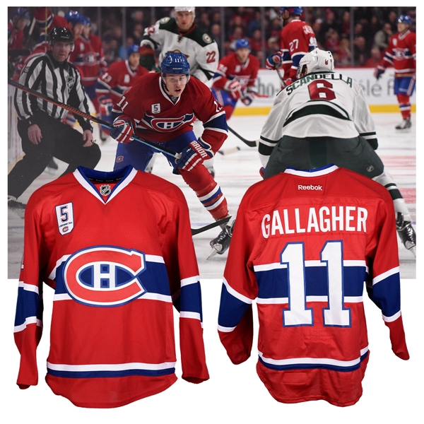 Brendan Gallaghers 2014-15 Montreal Canadiens "Guy Lapointe Night" Game-Worn Jersey with Team LOA