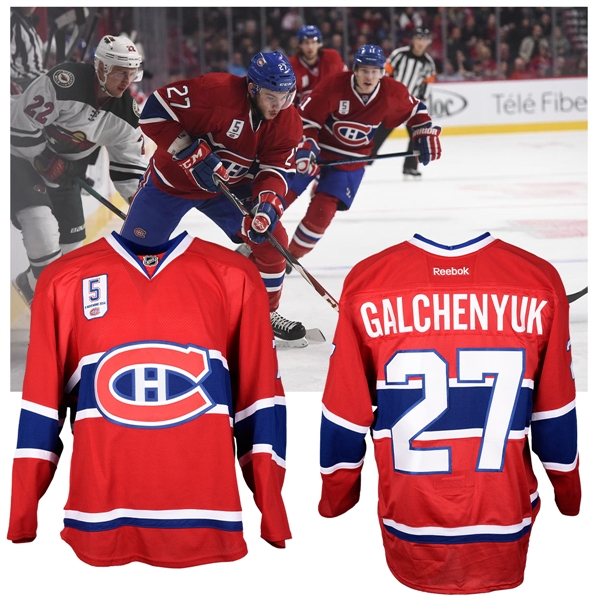 Alex Galchenyuks 2014-15 Montreal Canadiens "Guy Lapointe Night" Game-Worn Jersey with Team LOA