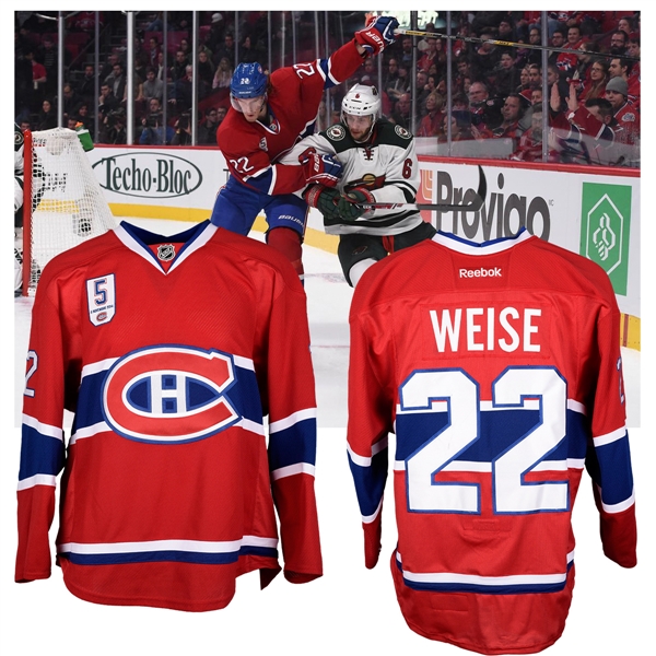 Dale Weises 2014-15 Montreal Canadiens "Guy Lapointe Night" Game-Worn Jersey with Team LOA