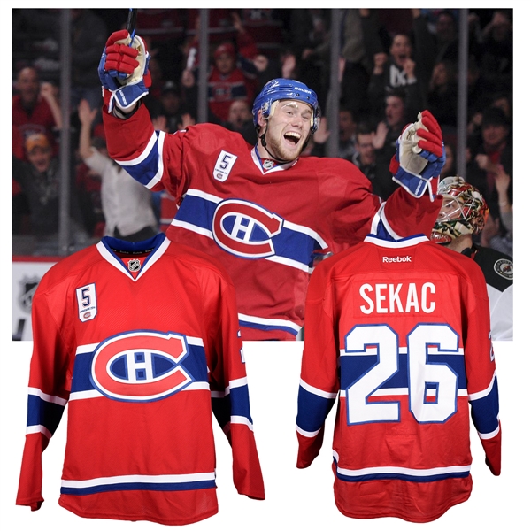 Jiri Sekacs 2014-15 Montreal Canadiens "Guy Lapointe Night" Game-Worn Jersey with Team LOA