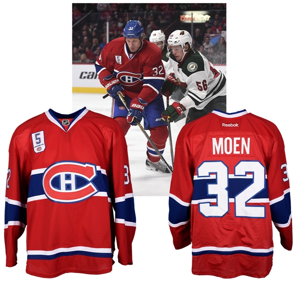 Travis Moens 2014-15 Montreal Canadiens "Guy Lapointe Night" Game-Worn Jersey with Team LOA