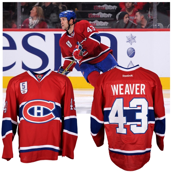 Mike Weavers 2014-15 Montreal Canadiens "Guy Lapointe Night" Game-Worn Jersey with Team LOA