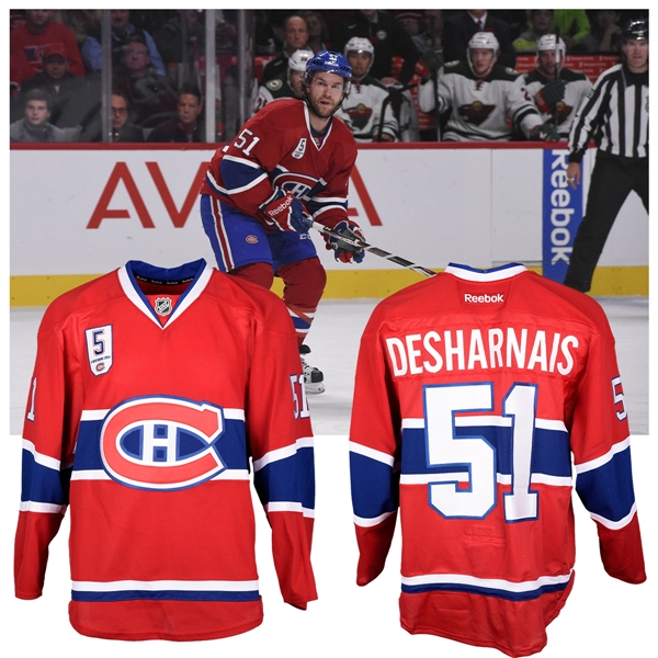 David Desharnais 2014-15 Montreal Canadiens "Guy Lapointe Night" Game-Worn Jersey with Team LOA