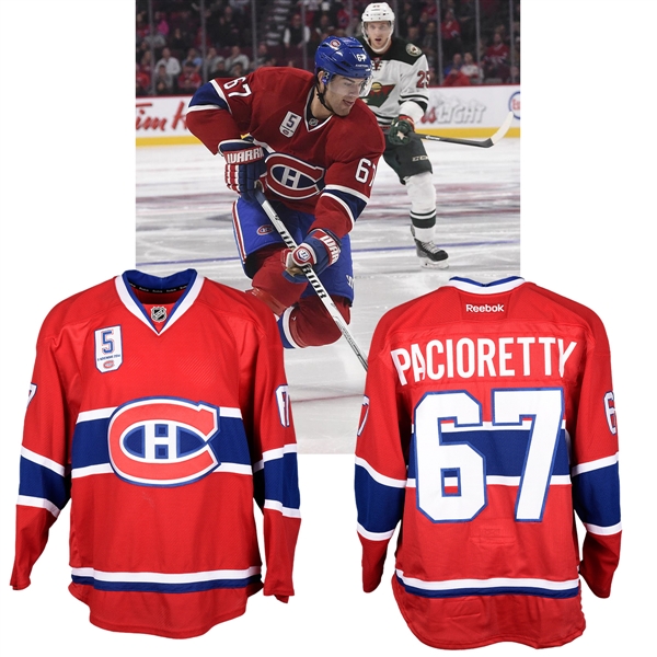 Max Paciorettys 2014-15 Montreal Canadiens "Guy Lapointe Night" Game-Worn Jersey with Team LOA - Photo-Matched!