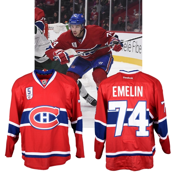 Alexei Emelins 2014-15 Montreal Canadiens "Guy Lapointe Night" Game-Worn Jersey with Team LOA