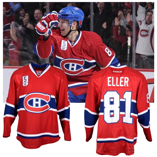 Lars Ellers 2014-15 Montreal Canadiens "Guy Lapointe Night" Game-Worn Jersey with Team LOA - Photo-Matched!