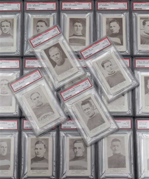  1923-24 William Paterson V145-1 PSA-Graded Complete 40-Card Set with Rare Bert Corbeau Short Print