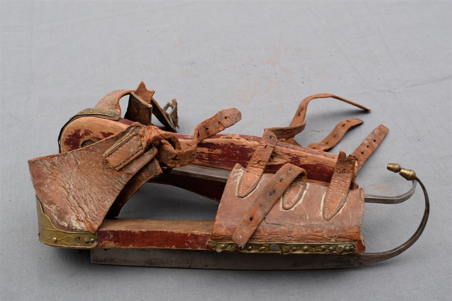 19th Century Pair of Antique Ice / Hockey Skates with Original Paint