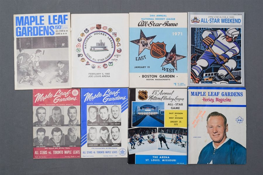 NHL All-Star Game 1962-94 Program Collection of 8