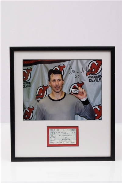 Dave Andreychuks Signed 500th Goal Framed Montage (14" x13") & Andreychuks 617th NHL Goal Puck