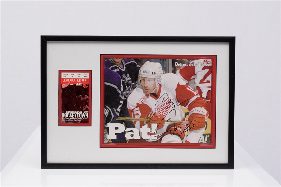 Pat Verbeeks Signed 500th Goal Framed Montage (12" x 17 1/2")