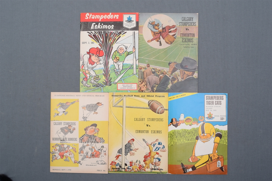 Calgary Stampeders 1954-1965 Team-Signed Program Collection of 4