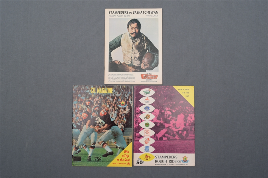 Calgary Stampeders 1967-72 Team-Signed Program Collection of 3