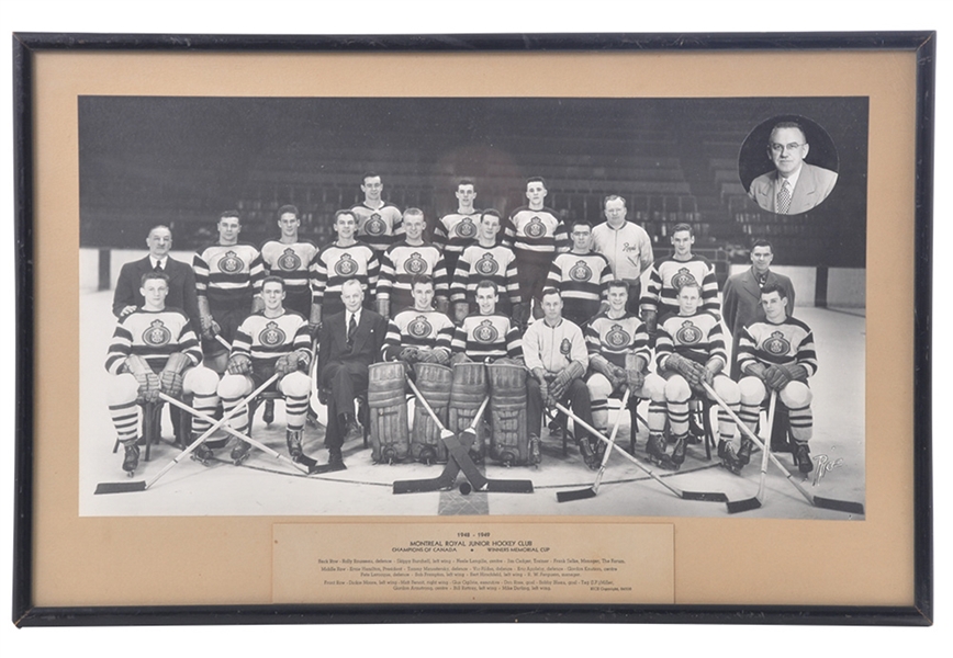 Montreal Junior Royals 1948-49 Memorial Cup Champions Framed Team Photo with Dickie Moore 