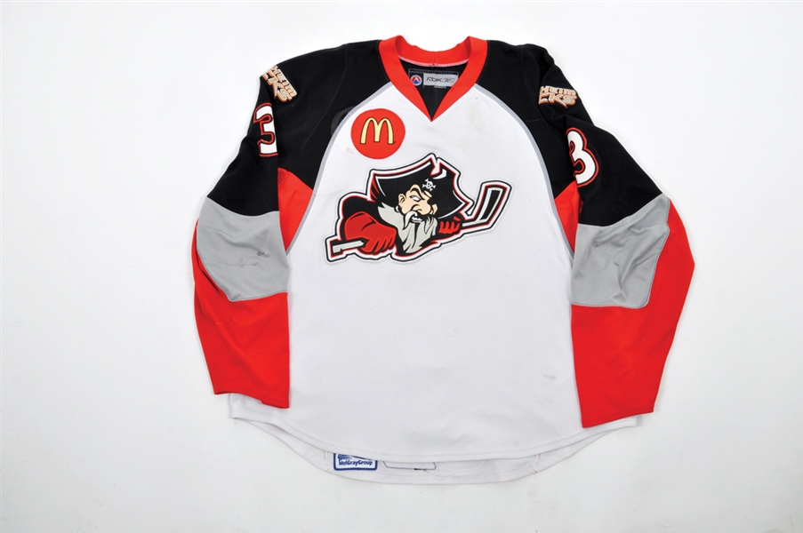 Aaron Romes 2007-08 AHL Portland Pirates Game-Worn Jersey with LOA