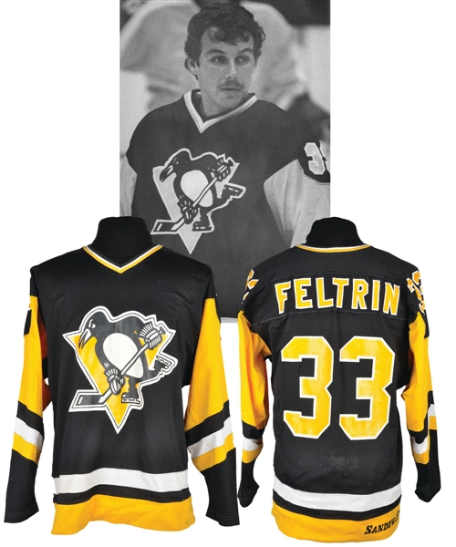 Tony Feltrins Early-1980s Pittsburgh Penguins Game-Worn Jersey