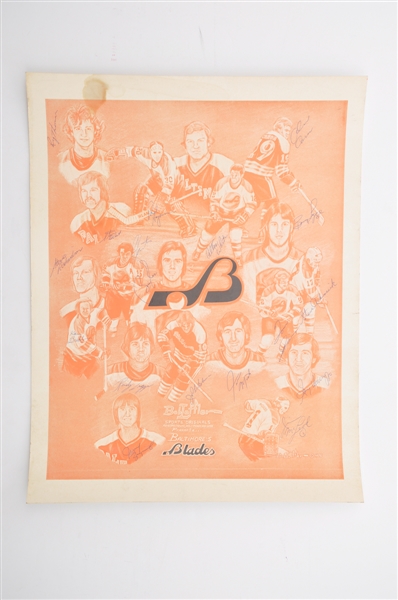 1974-75 WHA Baltimore Blades Team-Signed Poster by 18 (17 1/2" x 22 1/2")
