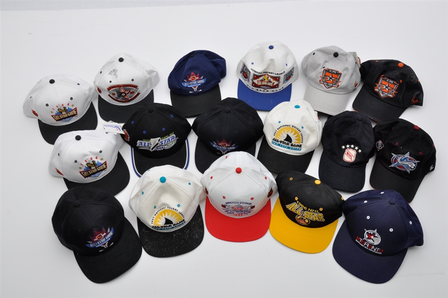 Assorted Hockey Memorabilia with Porcelain Plates, Hats and NHL All-Star Game Memorabilia