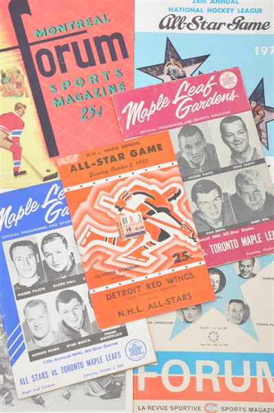 1955-71 NHL All-Star Game Program Collection of 6