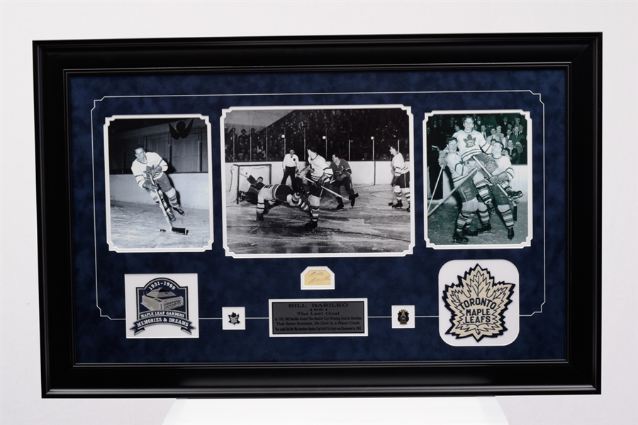 Bill Barilko Signed 1951 Toronto Maple Leafs Stanley Cup-Winning Goal Framed Display (27" x 42")