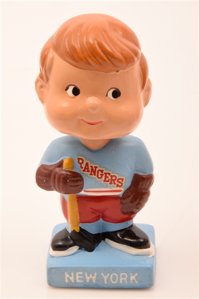 Extremely Rare 1961-63 NHL New York Rangers Mini Nodder / Bobble Head Doll 