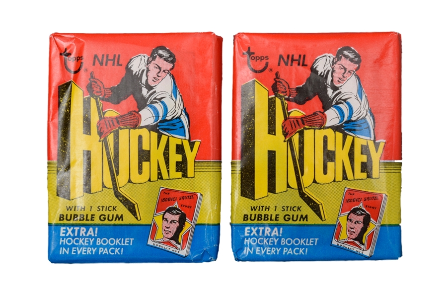 1971-72 Topps Hockey Unopened Wax Packs (2) with LOA