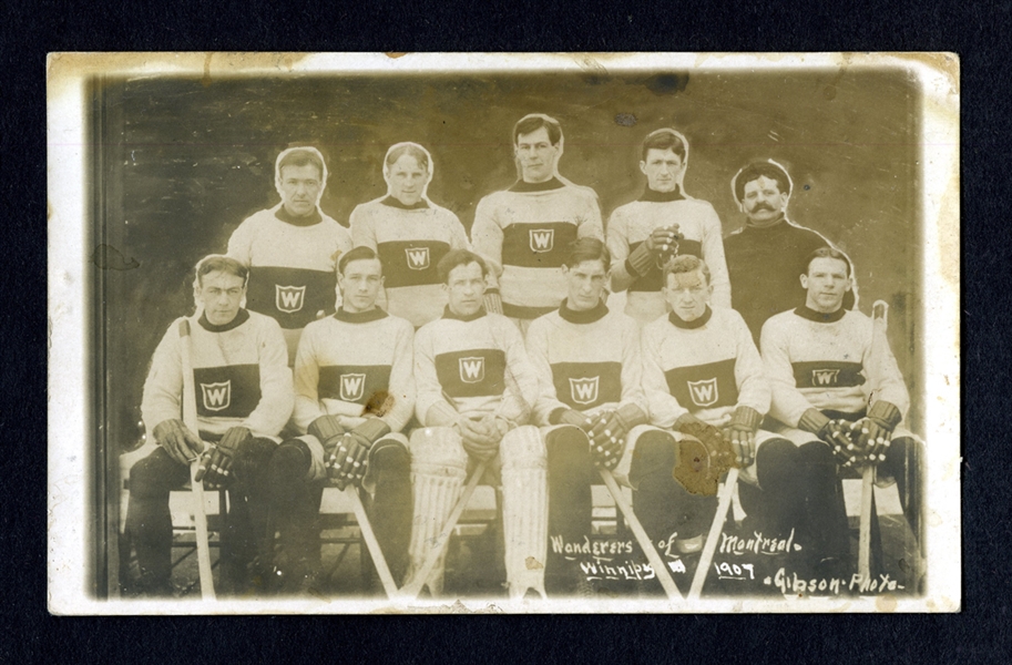 Montreal Wanderers 1907 Stanley Cup Champions Team Photo Postcard - Numerous HOFers!