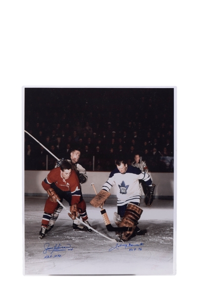 HOFers Jean Beliveau and Johnny Bower Signed and Multi-Signed Photo and Postcard Collection of 5