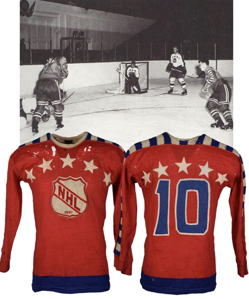 1951 NHL All-Star Game "All-Stars" Game-Worn Wool Jersey Attributed to Pete Babando