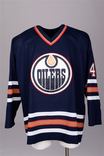 Janne Niinimaas 1998-99 Edmonton Oilers Game-Worn Jersey with Team LOA