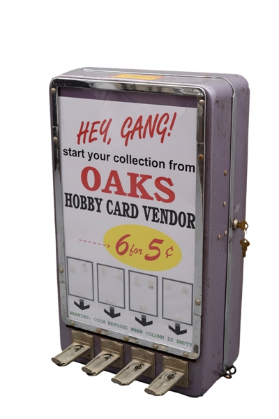 Vintage Oak Mfg. Co. 5-Cent Hobby Card Vending Machine