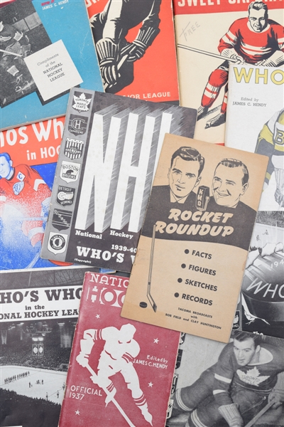1937-50 Hockey Guide Collection of 11 with Hendy (2), Sweet Caporal (2), Bee Hive Who’s Who (4) and Others
