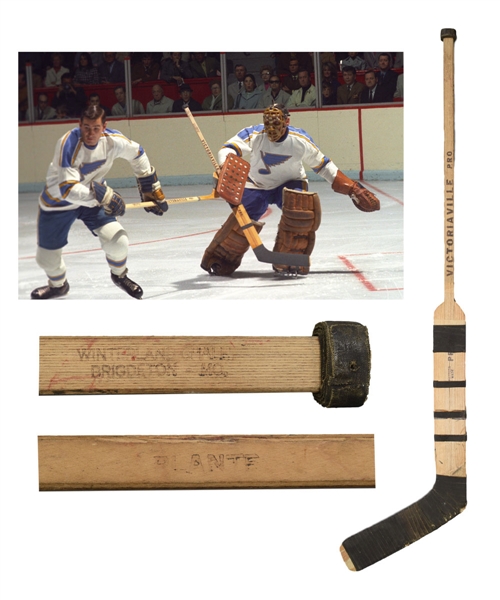 Jacques Plantes Late-1960s St. Louis Blues Victoriaville Game-Used Stick