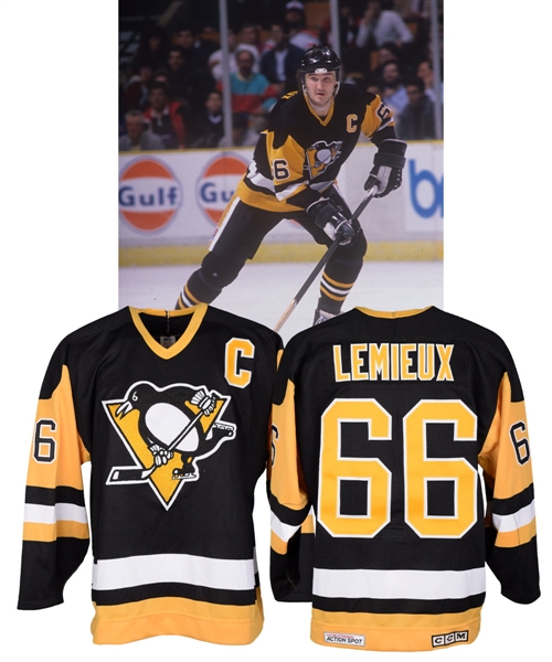 Mario Lemieuxs Late-1980s Pittsburgh Penguins Prototype Captains Jersey