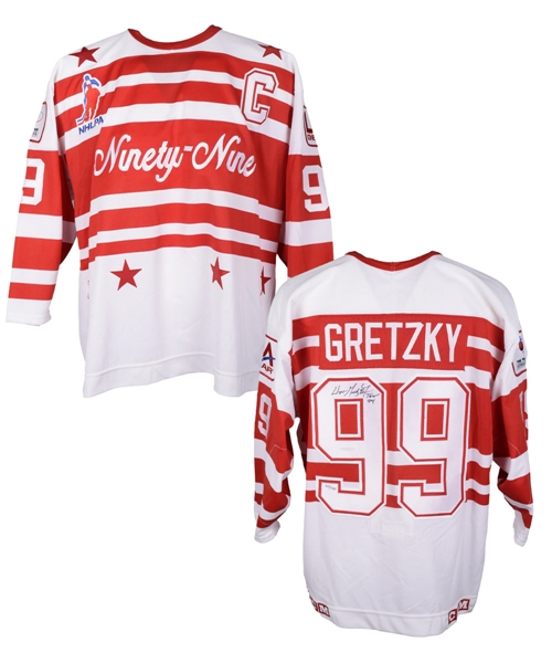 Wayne Gretzky Signed "Ninety-Nine Tour" Limited-Edition Jersey #66/999 from UDA Gifted to Mario Lemieux