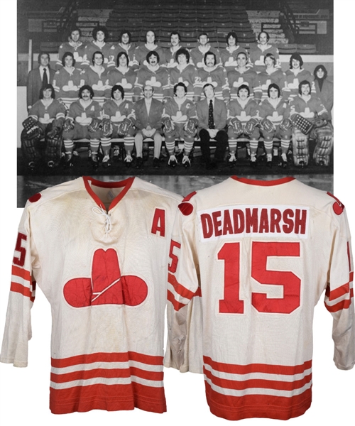 WHA Calgary Cowboys 1975-76 Game-Worn Alternate Captains Jersey Attributed to Butch Deadmarsh