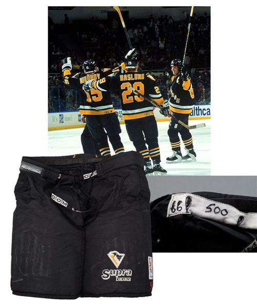 Mario Lemieuxs 1995-96 Pittsburgh Penguins 500th Goal CCM Supra Game-Worn Pants