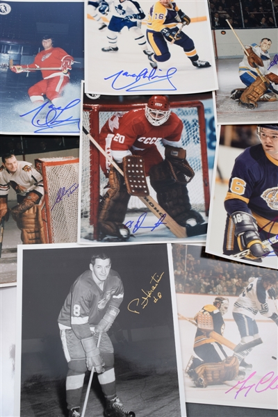 Ed Belfours Signed HOFers and Stars Photo Collection of 56 (8" x 10")