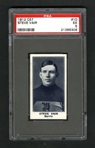 1912-13 Imperial Tobacco C57 Hockey Card #10 Stephen "Steve" Vair - Graded PSA 5