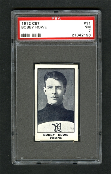 1912-13 Imperial Tobacco C57 Hockey Card #11 Bobby "Stubby" Rowe - Graded PSA 7 - Highest Graded!