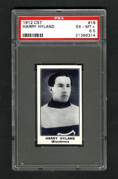 1912-13 Imperial Tobacco C57 Hockey Card #19 HOFer Harold "Harry" Hyland - Graded PSA 6.5 - Highest Graded!