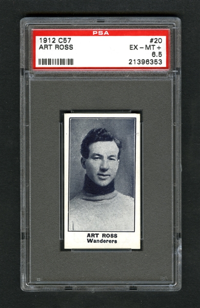 1912-13 Imperial Tobacco C57 Hockey Card #20 HOFer Arthur "Art" Ross - Graded PSA 6.5 - Highest Graded!