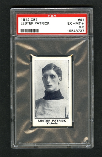 1912-13 Imperial Tobacco C57 Hockey Card #41 HOFer Lester "The Silver Fox" Patrick - Graded PSA 6.5