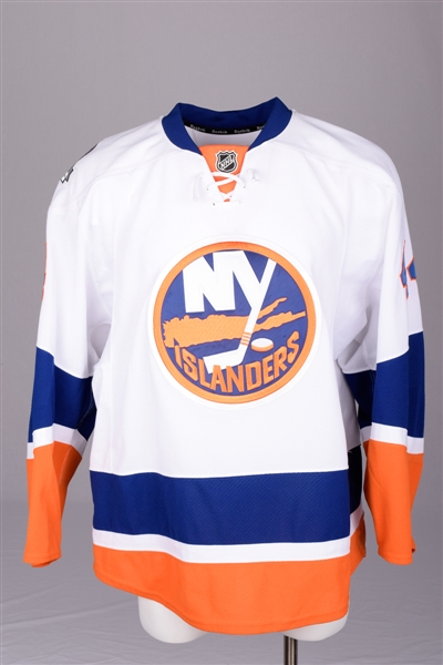 Calvin de Haans 2011-12 New York Islanders Signed Game-Worn Pre-Season Jersey with 40th Patch and LOA