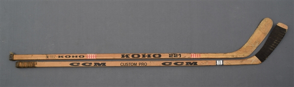 Salmings and Hammarstroms 1970s Toronto Maple Leafs Game-Used Sticks