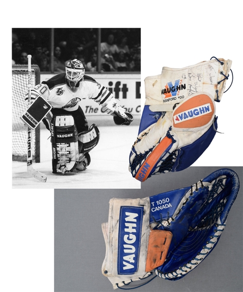 Bill Ranfords 1991-92 Edmonton Oilers Vaughn Signed Game-Used Glove