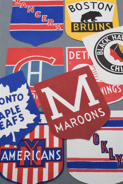 Bee Hive 1934-43 Premium NHL Team Shield / Crest Complete Set of 9