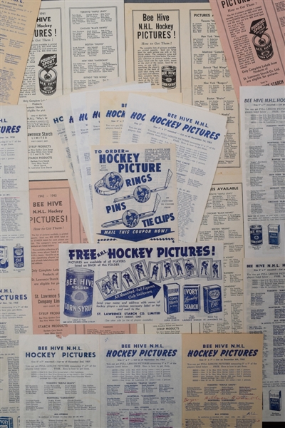 Bee Hive NHL Hockey Picture 1939-66 Checklist Collection of 23