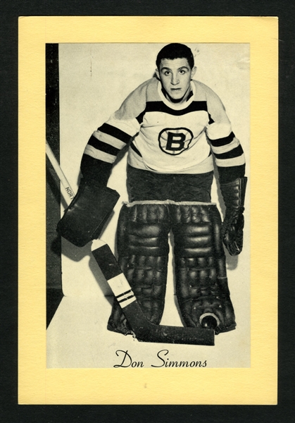 Don Simmons (Error: Photo of Norm Defelice) Boston Bruins Bee Hive Group 2 Photo (1945-64)