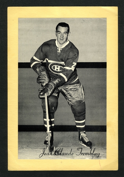 Jean-Claude Tremblay (Light Background) Montreal Canadiens Bee Hive Group 2 Photo (1945-64)